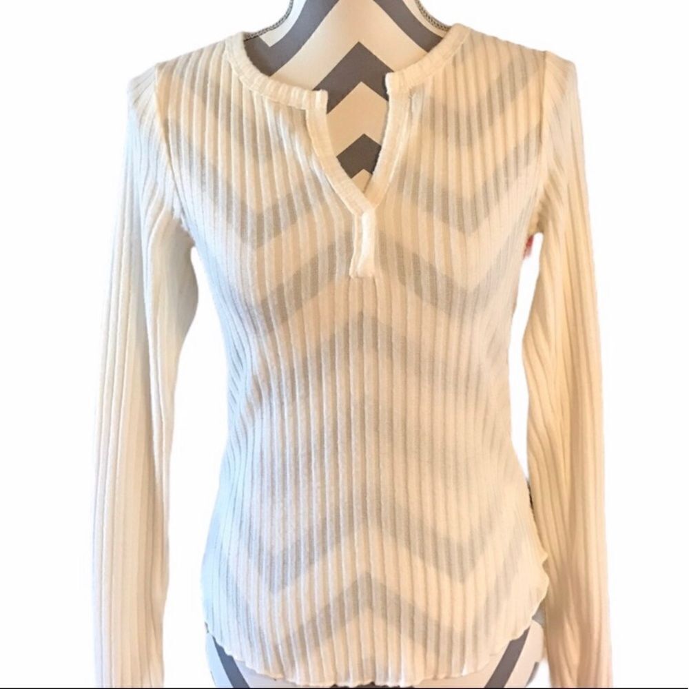 BP Nordstrom XS Cream Colored Ribbed Sweater